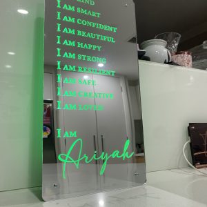 mirrored led sign large