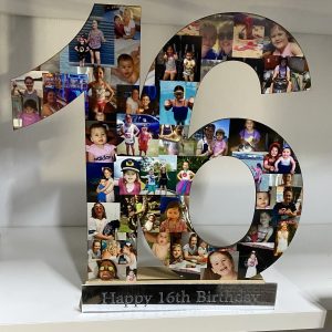 birthday number photos sign